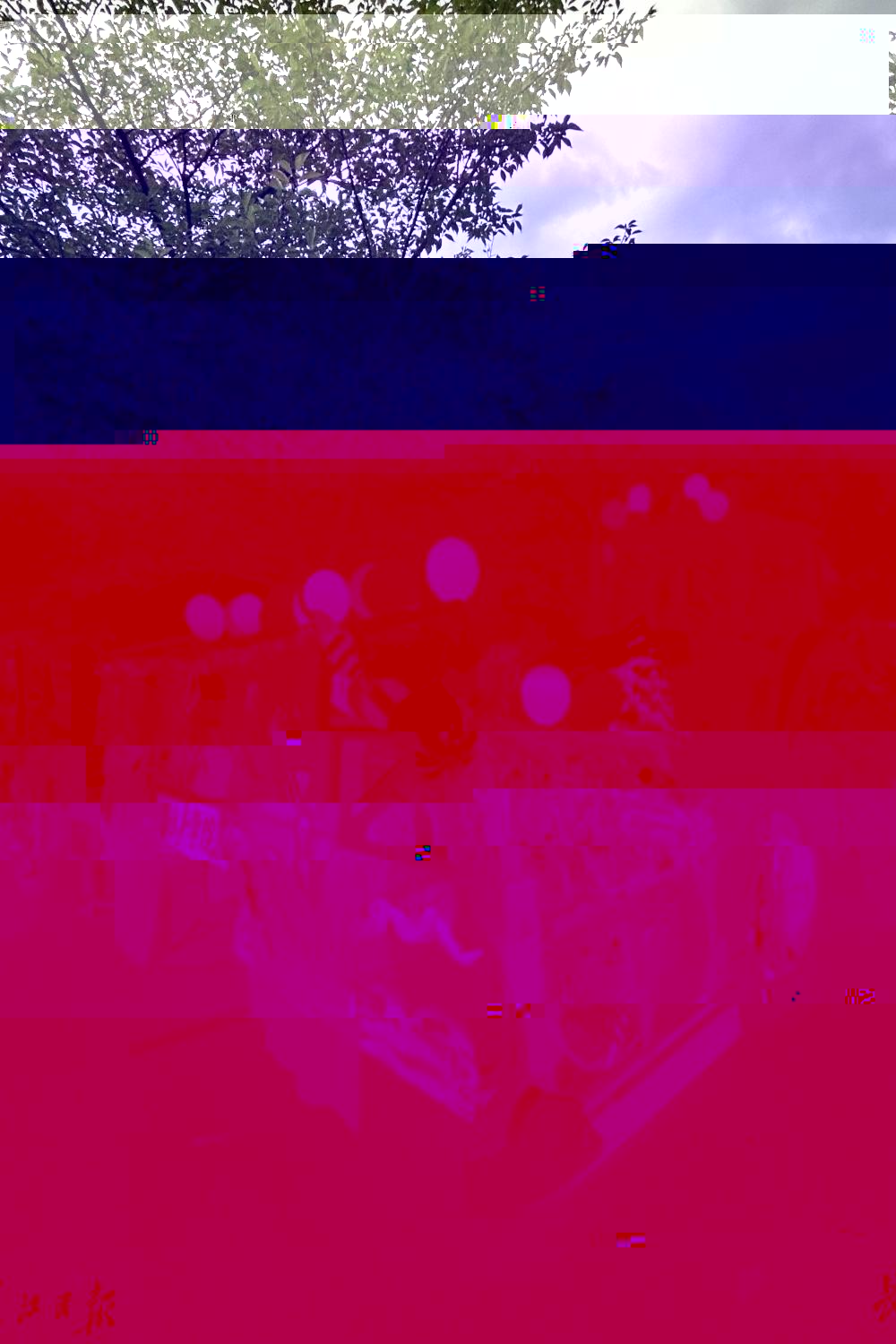 由華農師生自主研發的割曬機，被水産學院裝扮成“海洋風”。記者陳曉彤 攝